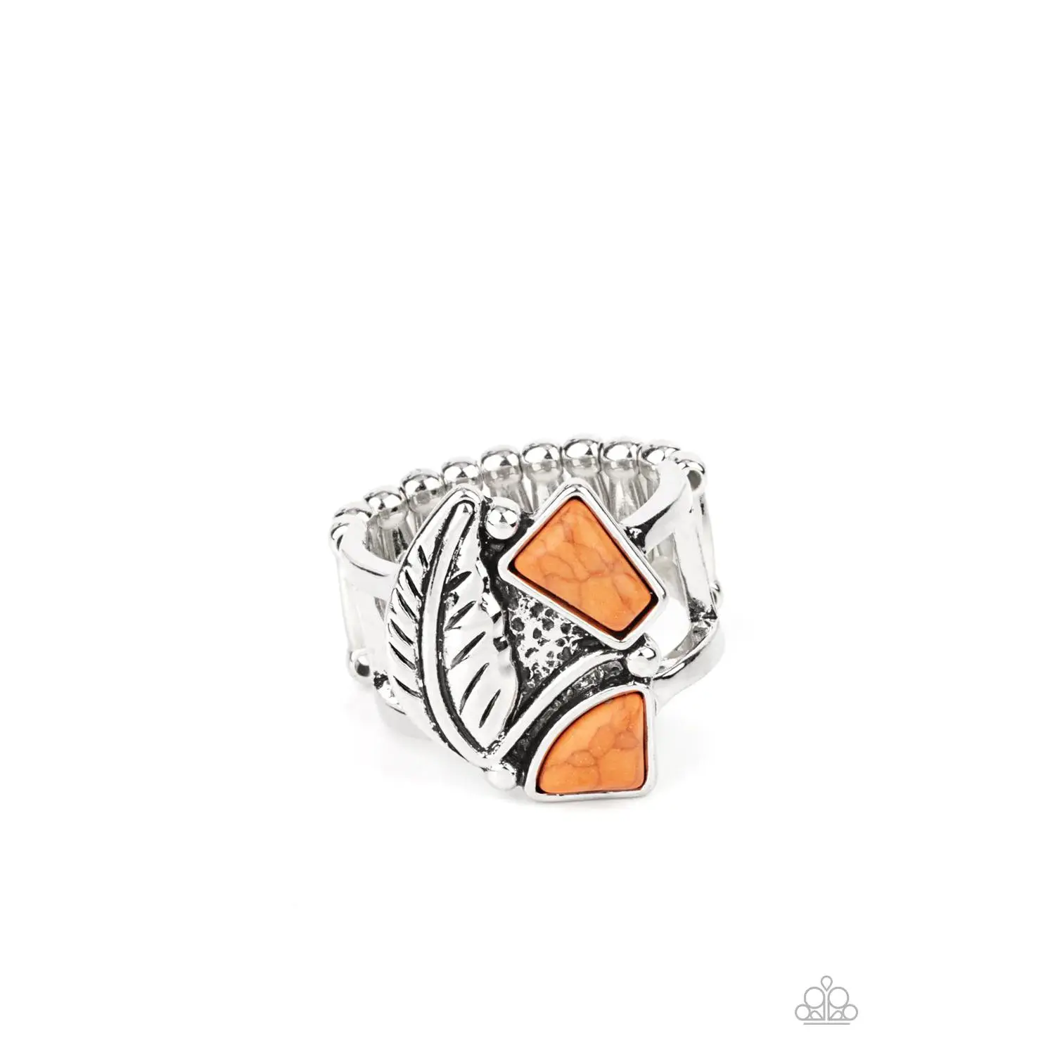 Make the NEST of It Orange Ring with Orange Stones and Gold Accents
