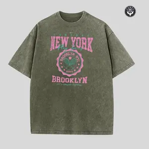 Unisex Retro "New York Brooklyn Tennis" T-Shirt, Vintage Washed Blue Game Day Sports Graphic Tee, Distressed Tennis Racket Print Short Sleeve Crew Neck Casual T-Shirt