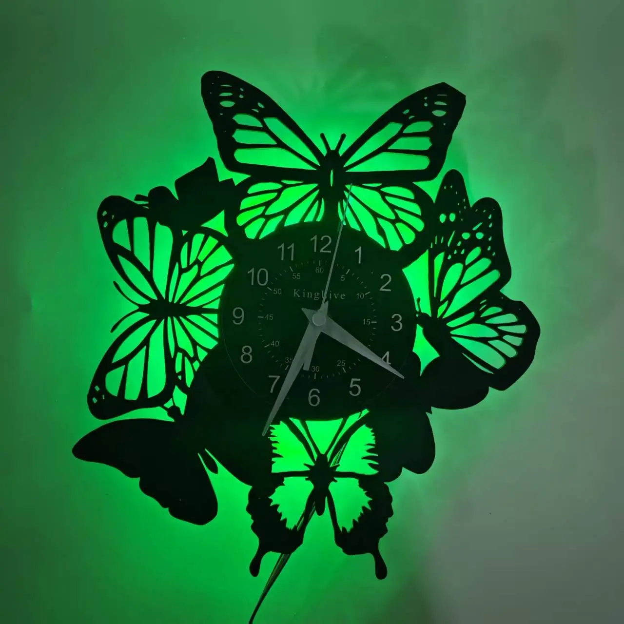 Butterfly Shape Vinyl Record Wall Clock, High Quality Quartz Silent Movement, No Ticking Sound, Suitable for Bedroom Living Room Office