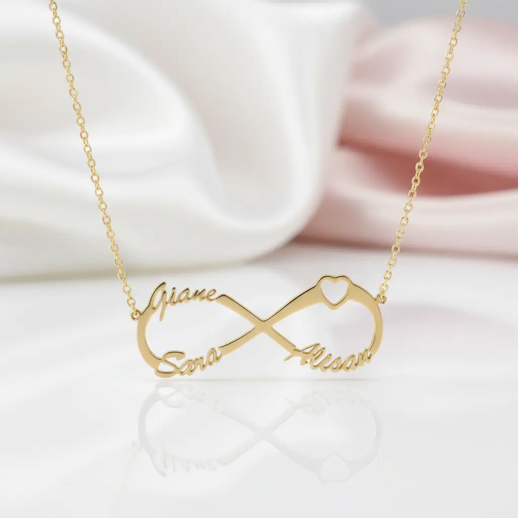 Custom Name Infinity Heart Pendant Necklace