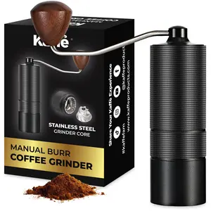 Kaffe Manual Coffee Grinder – Stainless Steel Conical Burr, Adjustable Coarseness, Silent Hand Grinder for Travel & Camping