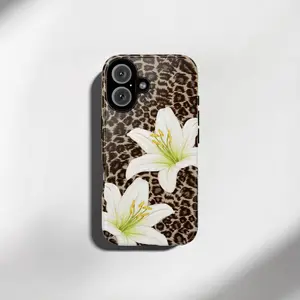 Cheetah Floral Leopard Print Phone Case, trendy it girl cute aesthetic y2k girl,Trendy Phone Accessory for Phone, Protective Cover, Gift for her for him