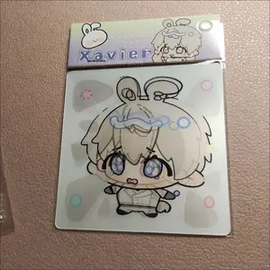 Game Anime Love and Deepspace Sylus Xavier Qin Che Zayne Rafayel Cartoon Riginality Gradient Color Card Keychains Pendant Gift