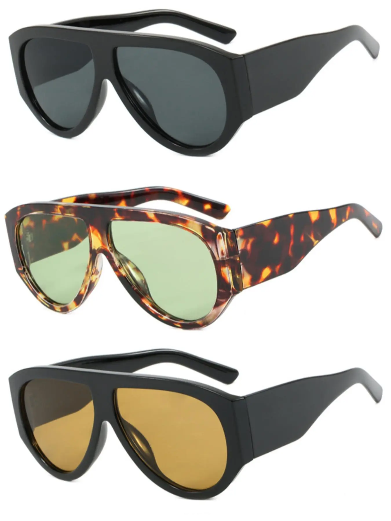 3 Piece Set of Women's Stylish Sunglasses, Fashionable and Personalized Sun Glasses for All Seasons, High-End Look for Casual Wear