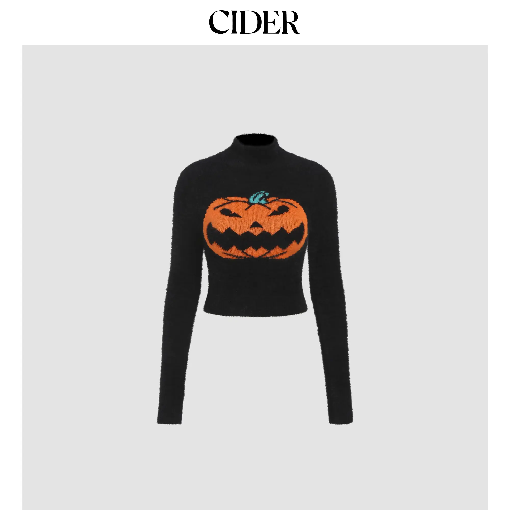 Cider [size 2-26] Lantern Pattern Knitted Long Sleeve Crop Top