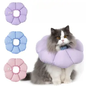 Nylon Elizabethan Collar Waterproof Non Stick Fur Adjustable Pet Neck Cone for Cats Dogs Post Surgery Recovery E collar