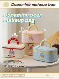 Cute Bear Makeup Bag, Large Capacity Cosmetic Organizer, Waterproof Travel Pouch, Portable Toothbrush Case, New Design