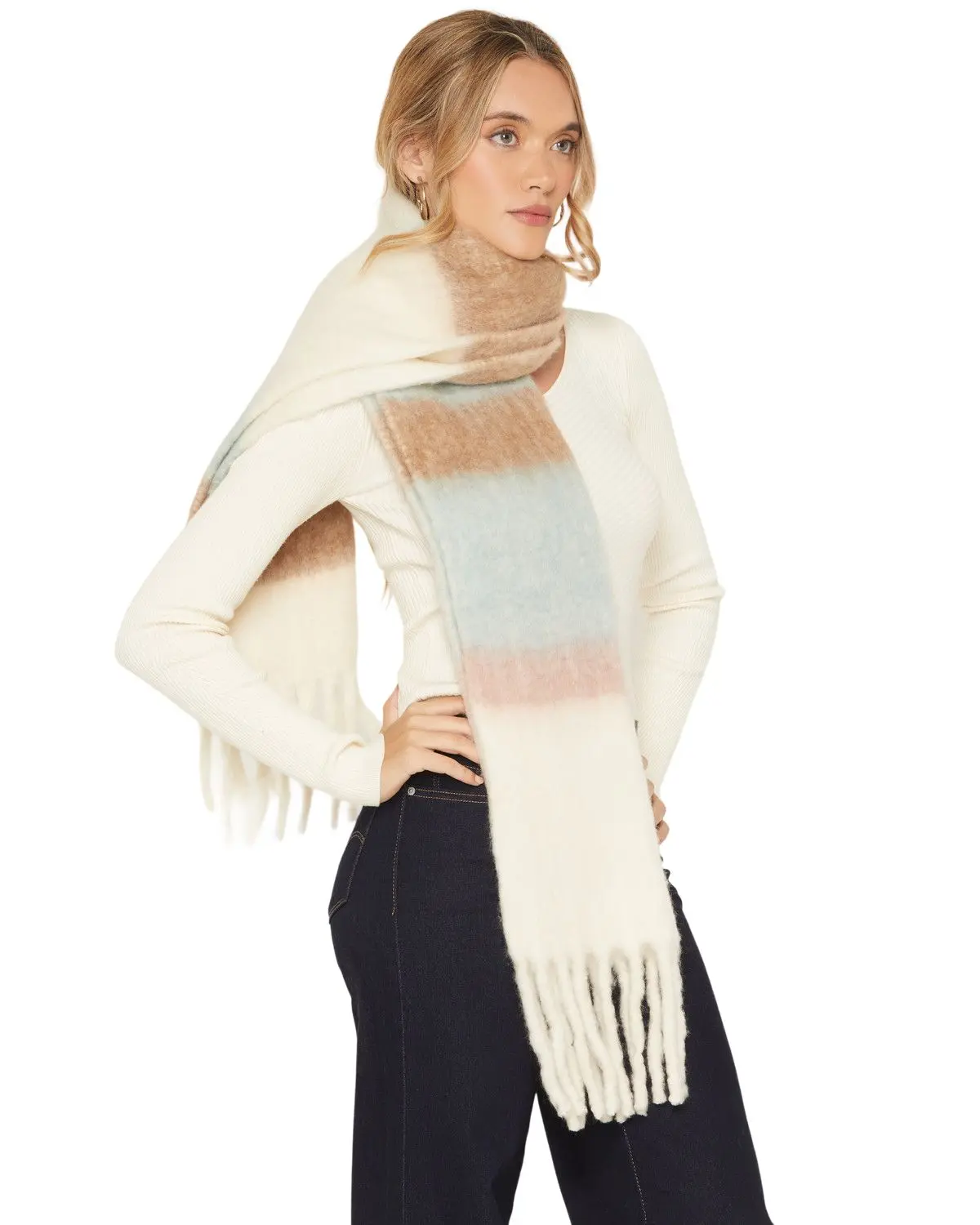 Shyanne Women's Women'S Fable Oversized Wool Blend Scarf - Safa25cw12-Wht Shyanne Women's Women'S Fable Oversized Wool Blend Scarf - Safa25cw12-Wht