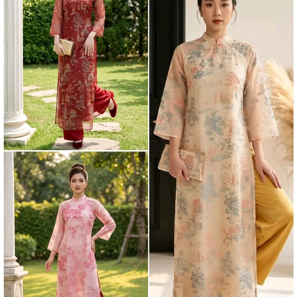 Vietnamese Ao Dai M56 ( Vietnamese Size)/ Áo Dài Cách Tân Truyền Thống Việt Nam/ Girl Ao Dai / Luna Ao Dai / Áo Dài Tết / Wedding Party Ao Dai