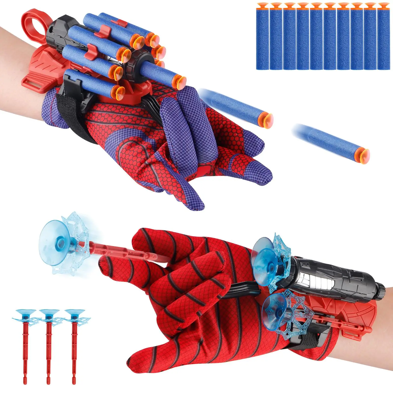 Spider Web Shooters Wrist Launcher Toys for Kids with Hero Gloves Spider Hero Cosplay Costume Prop Launcher Wrist Toy Gift for Boys Girls Ages 5-7 Out