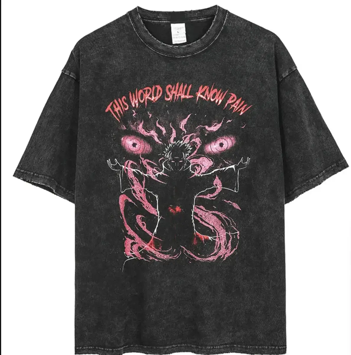 The World Shall Know Pain Vintage Tee, Anime T-shirt, Workout T-Shirt, Gift for Him, Weightlifting T-Shirt Menswear Top Underwear Tshirt