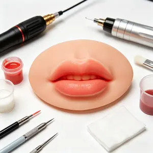 Silicone Lip Practice Mold, Semi-Permanent Lip Blushing Training Model, Reusable Lip Tattooing Tool for Beginners, Realistic Lip Makeup Trainer