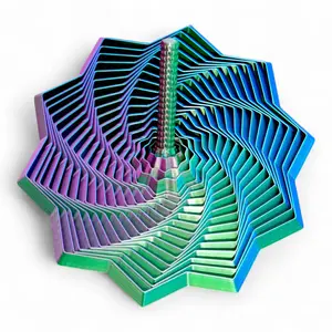 Expanded Sensory Fidget Star with Handle - Medium and Large Very Satisfying Sound and Visual Experience - Engaging Auditory Stimulation - Fun for All Ages - Modern Design - Super Flexible & Highly Addictive Tactile Toy