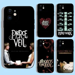 P-Pierce The Veil Band Phone Case For Apple iPhone 15,14,13,12,11,XS,XR,X,8,7,Pro,Max,Plus,mini Silicone Black Cover