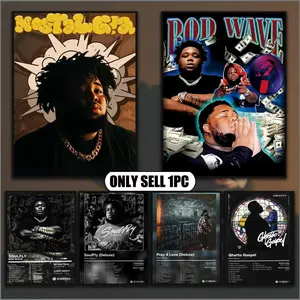 PIKPAKA R-Rod W-Wave Music Album Cover Singer Cool Fashion Artistic Poster HD Sticky Waterproof Wall Art High Quality Print Aesthetic Home Living Bedroom Bathroom Hallway Decor Trendy Room Decoration Easy-To-Apply Gift Durable