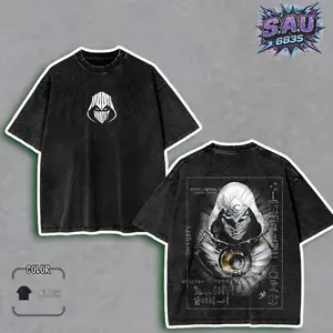 Egyptian Moon Knight Comic Tshirt Hoodie Knight of Khonshu Heavyweight Vintage 90s Bootleg Crescent Warrior Acid Wash Streetwear Graphic Premium Men