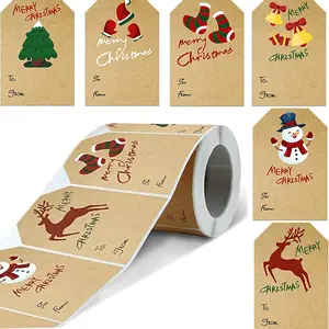 250 Pcs Christmas Gift Tag Stickers, 3x2 Inch Self Adhesive Name Labels for Xmas Presents, Boxes, Bags & Gift Wrapping Decoration