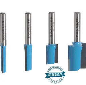 Rockler 4-Piece Straight Bit Set - 1/4" Shank