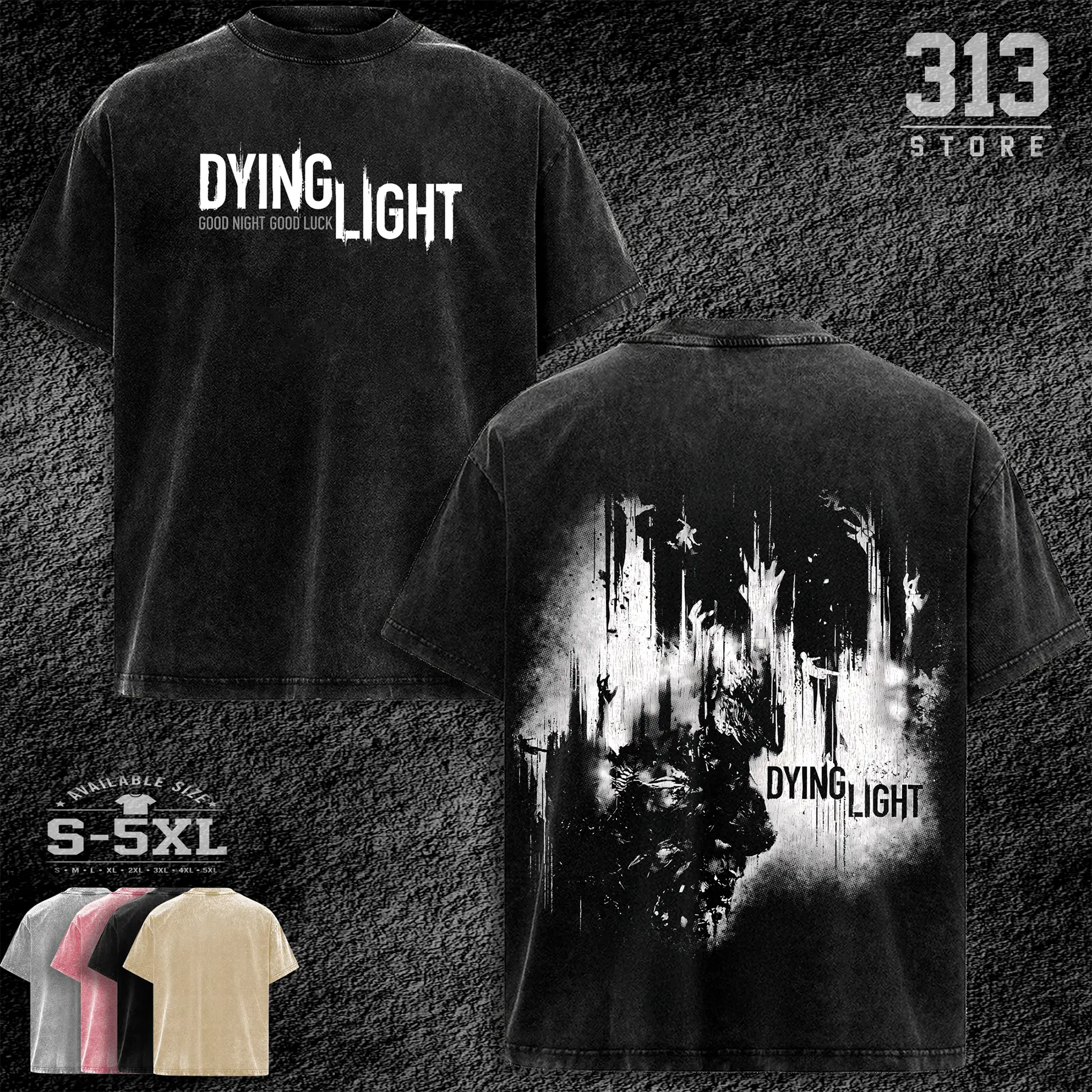 Dying Light: The Beast Tshirt,Hoodie Vintage Washed raphic T-Shirt, Gamer Streetwear Unisex Top graphic tee unisex Menswear