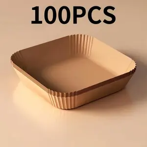 100pcs Air Fryer Parchment Papers, Oilproof Non-Stick Baking Sheets, Bakeware, Food Grade High Temperature Resistant, Disposable Kitchen Supplies