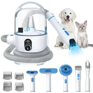 [FLASH SALE] Garvee Pet Grooming Vacuum Suction Dog Grooming kit with 2 L Large Dust Cup Low Noise Dog Hair Remover, Blue