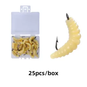 Premium Rubber Earthworm Lure Set, 25/30 Pieces, Durable Worm Bait with Hooks, Ideal for Trout, Bass, and Freshwater Fish, Fishing Tackle