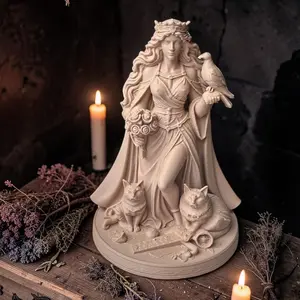 Cosmic Alchemy Shoppe Freya Statue - 4 in Norse Goddess Figure, Lightweight PLA Plastic Ornament with Handmade Look for Altar Home Religious Decoration, Gift
