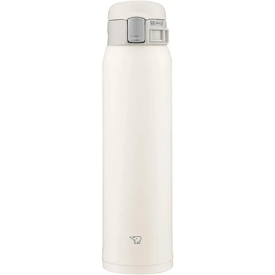 Zojirushi SM-SF60-WM Water Bottle, Direct Drinking, One-Touch Opening, Stainless Steel Mug, 20.3 fl oz (600 ml), Pale White