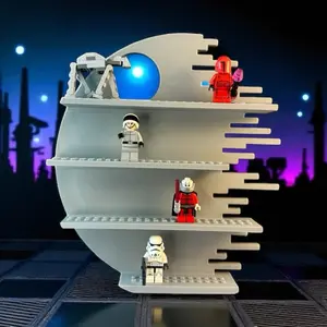 Death Star Display Shelf for Iconic Brick Characters with Detailed Design for Collectors
