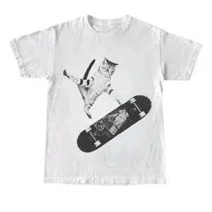 Vintage Style Emo Skater Graphic Tshirt Casual Crewneck, Fantasy Kitten Tshirt, Cute Shirt, Love Tshirt, Meme Cringe Funny Dumb Shirts, Unisex Shirt Menswear Womenswear StreetwearFashion Unisex T-shirts S-5XL