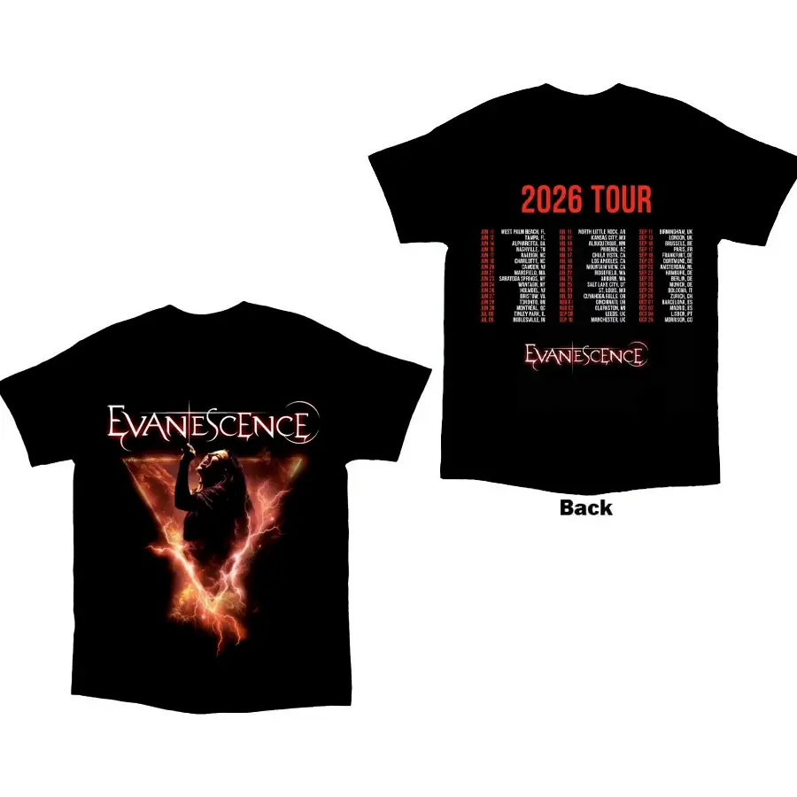 Evanescence 2026 Concert Shirt World Tour Bootleg Style Graphic Tee Regular Fit HY4032