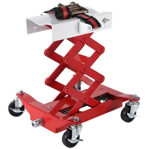 Transmission Jack 450 Lbs Capacity Transmission Jack Heavy Duty Hydraulic Jack Lift 7" to 23" with Lockable Wheels & Safety Straps