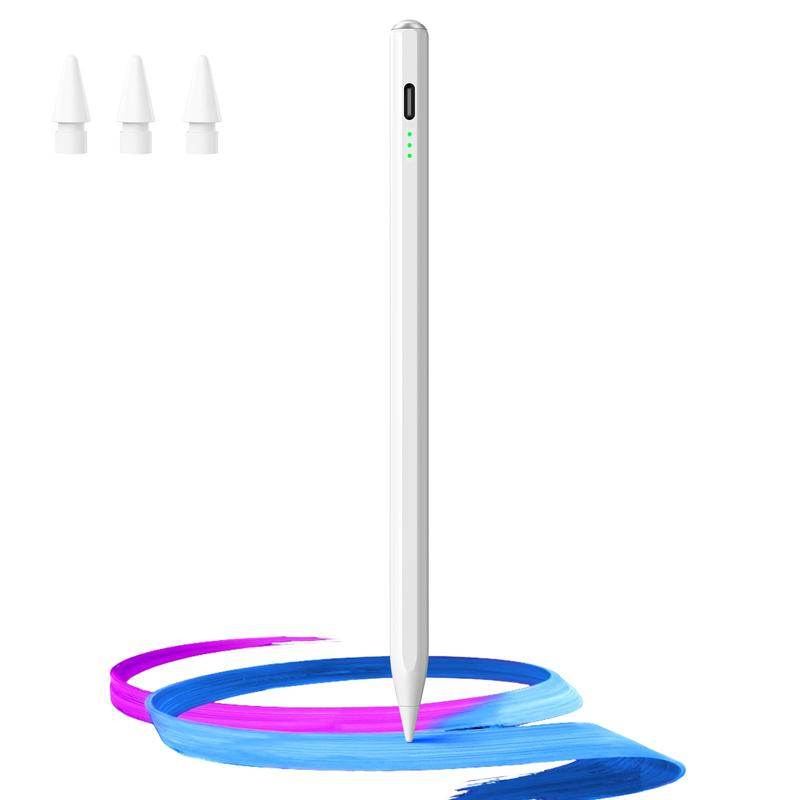 ZtotopCases Wireless Charging Stylus Pen With Four Pen Tips for iPad, Smart iPad Pencil 2nd Generation with Palm Rejection Tilt Function, Pink