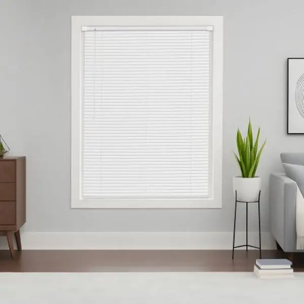Vevor SSAZYXJBYC429569C001V0 Mini Blinds - 43.3 x 48 in. - 1 in. Slat Size - Cordless Horizontal Light Filtering No-Drill Mini Blind - Indoor Windows - White