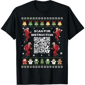 QR Trump Dance Code President Scan For Instruction Christmas T-Shirt