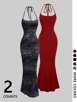 Gray leopard print + red