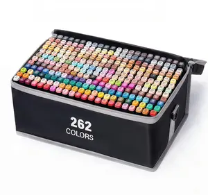 KIDGENIUS Dual-Tip Markers - 120/168/262 Pcs, Non-Toxic Smooth-Writing, Bright Pigment, Water-Resistant, for Kids & Beginners, Ideal for Coloring & Classroom Use, Premium Back-to-School Gift