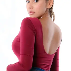 Elsie Bodysuit- Burgundy Tops Women Spandex Womenswear Comfort