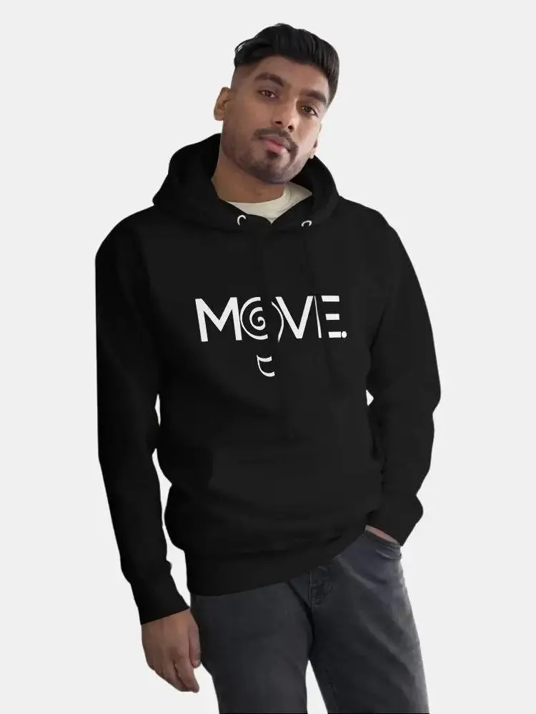 Move. Hoodie - Unisex Design, Comfortable Fit, Available in Various Colors, Ideal for Everyday Wear, Cotton Menswear Classic Sweatshirts