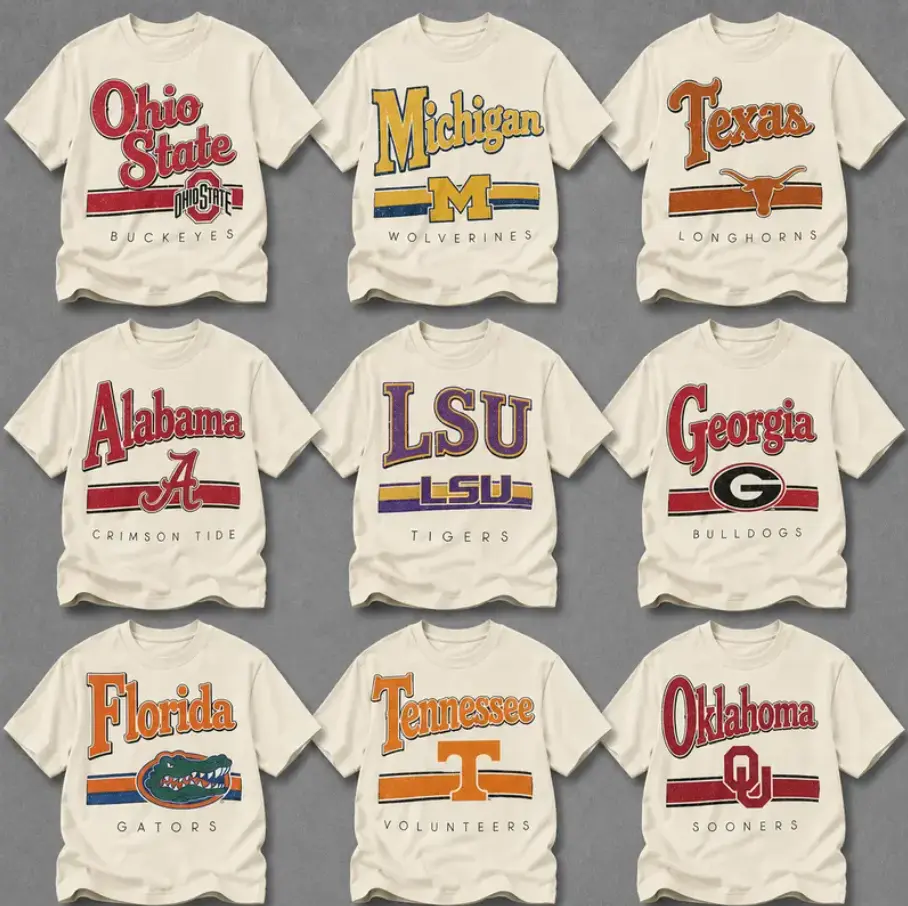 Vintage All College Graphic Tee, Retro University Logo T Shirt, Campus Spirit Shirt, Classic Athletic Inspired Apparel, Soft Cotton Casual Everyday Outfit, Fashion For All