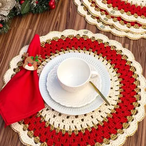 Peres & co. Christmas placemats / Christmas doily / Christmas table centerpiece / Crochet Christmas placemats Coasters Tableware Circular Napkin