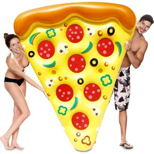 Giant Inflatable Pizza Slice Pool Float, Fun Pool Floaties, Swim Party Toy, Summer Pool Raft (1 Pack), Extra Large with Cup Holders for Gifts