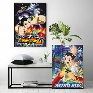 classic anime Astro Boy Poster HD Heavy-Duty Self-Adhesive Waterproof Wall Decor – Tool-Free Install, Durable & Reusable Conceals Wall Flaws | Elevates Home Style | Ideal for Living Rooms, Bathrooms & Kitchens