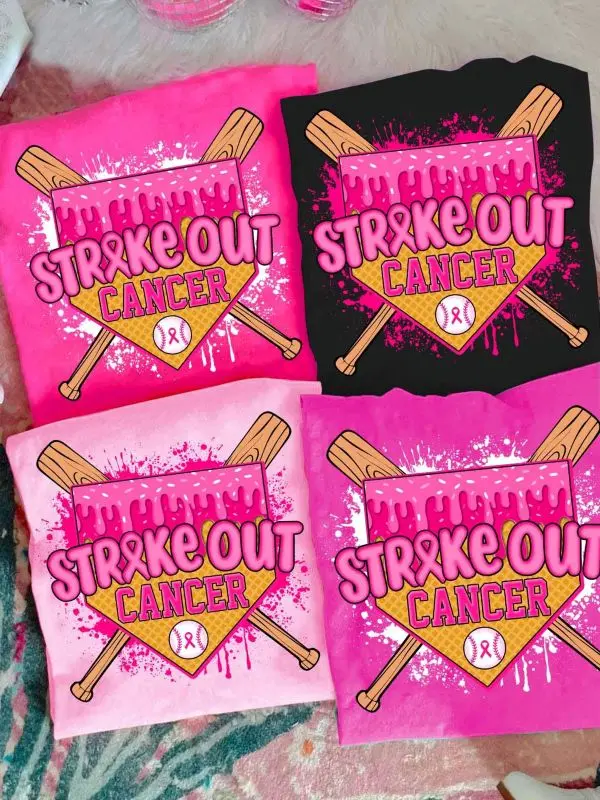 Youth and Adult Home Plate Drip Ice Cream Breast Cancer shirt, Strike Out Baseball Breast Cancer Tee, Breast Cancer Warrior clothing, Pink Out, Nobody Fights Alone, back to school outfit, youth Casual Wear, Gift For Son And Daughter, Toddler graphic tees