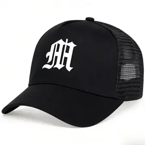 Unisex M Letter Mesh, Adjustable Outdoor Sun Protection Embroidered Hat, Suitable for Travel Beach Vacation, One Size Fits All, Adjustable Snapback Cap summerwins,summerwins