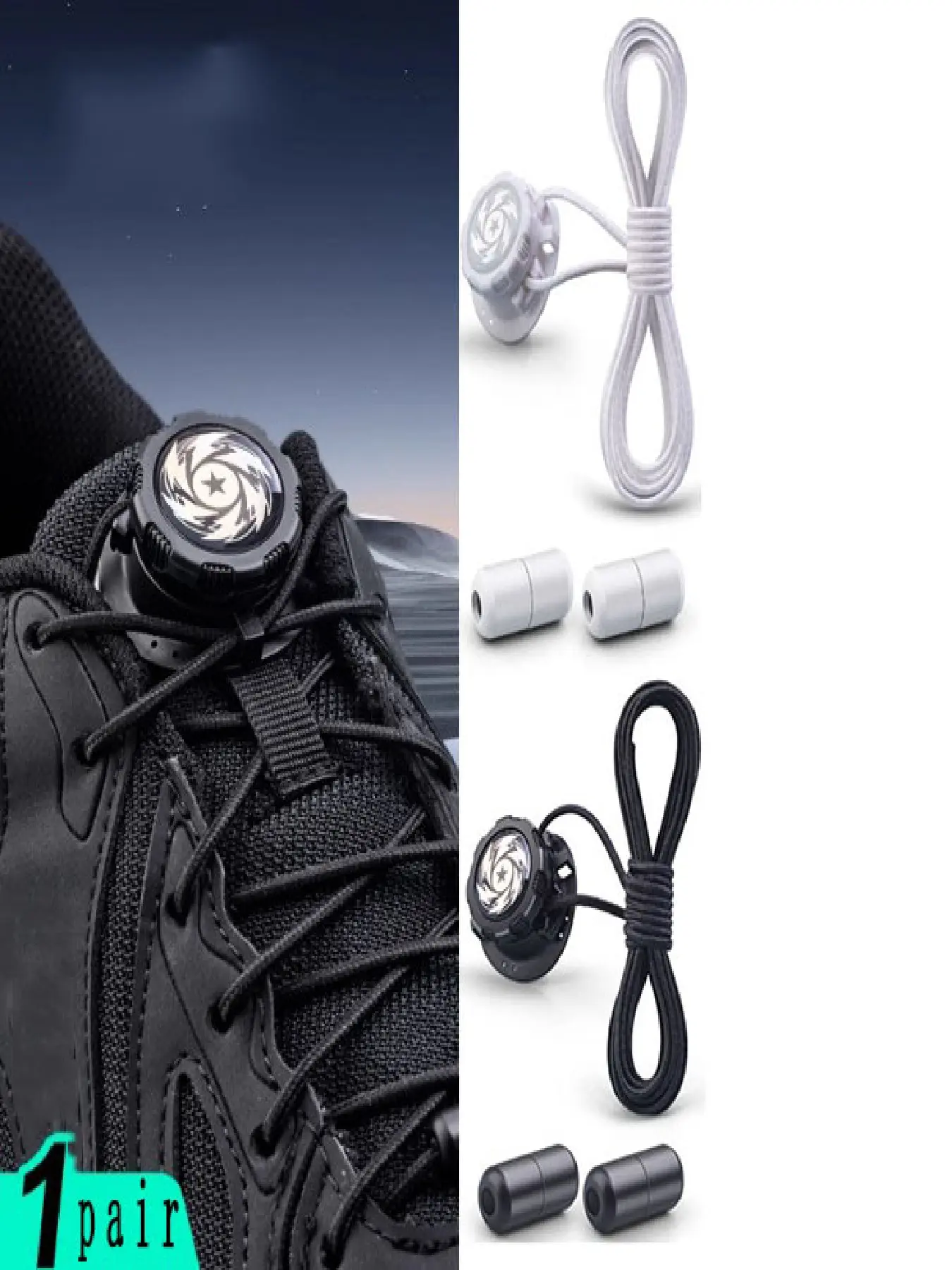 Rotating Button Shoe Lace Lock, No-Tie Sports Shoes Clip, Unisex Lazy Convenient Anti-Drop Shoelace Holder, Easy-To-Use Shoe Fastener, Shoe Accessories