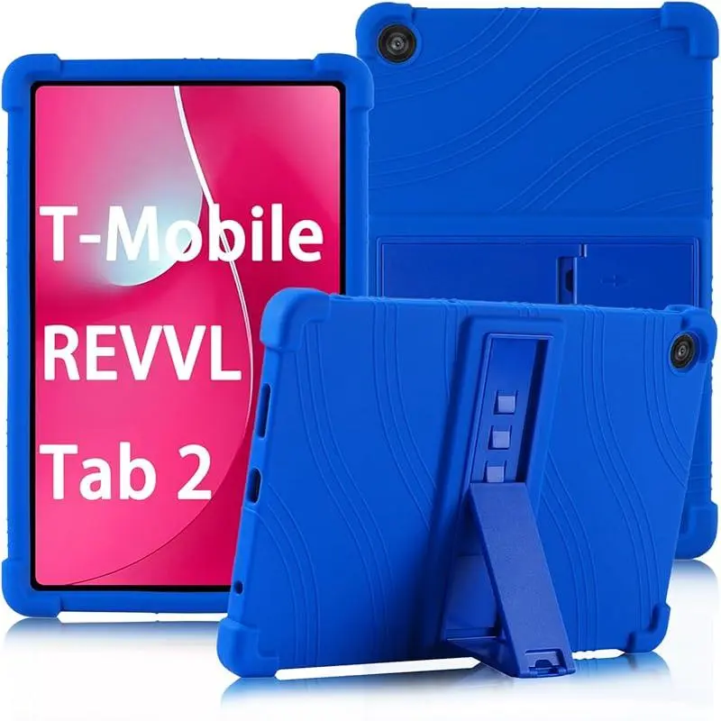 AuraGadget Silicone Shockproof Tablet Cover & Casing for T-Mobile Revvl Tab 2 10.1in 2025 Release - Kids & Senior Friendly, Eco-Friendly, with Foldable Built-in Kickstand & Soft Thick Corners, Covers