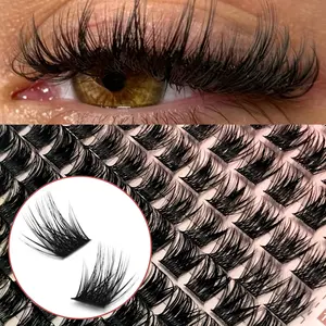 Lash Clusters Eyelash Extensions Clusters Natural Individual Lashes D Curl 176 PCS False Eyelash 9-16MM Clusters Volume Individual Lashes Cluster At Home Use Makeup Cosmetic