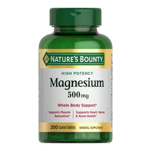 Nature's Bounty Magnesium, Bone and Muscle Health, Whole Body Support, Tablets, 500 Mg, 200 Ct Healthcare Vitamin