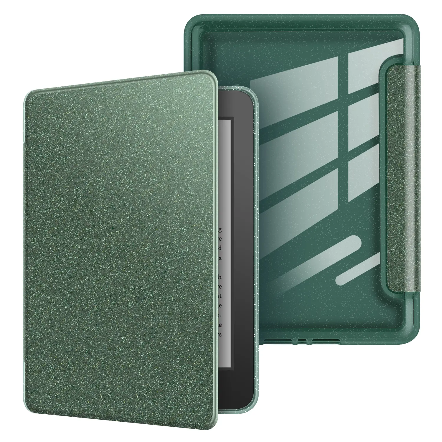 Sparkle Glitter Transparent Acrylic Protective Case for Kindle Paperwhite 5 6 7 Gen 6” 2012-2015 Released, Slim Lightweight Folio Shell Built-in Auto Wake Sleep Function Anti-Scratch Shockproof Cover